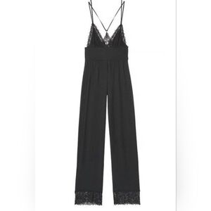 Victoria's Secret Size Small Heavenly Super Soft Modal Black Lace Jumpsuit